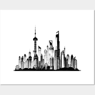 Shanghai Cityscape Posters and Art